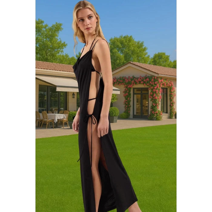 Şık Kadın Maxi Elbise Örme Kumaş Bodycon Plaj Elbisesi Yaz Özenle Seçilmiş Dayanıklı Malzeme