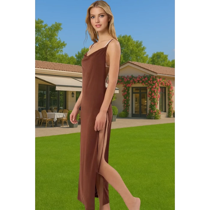 Şık Kadın Maxi Elbise Örme Kumaş Bodycon Plaj Elbisesi Yaz Özenle Seçilmiş Dayanıklı Malzeme