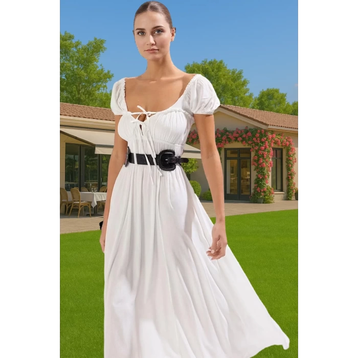 Şık Kadın Yazlık Maxi Elbise Viskoz Polyester Dokuma Rahat Ve Şık Şık Görünüm Kaliteli İşçilik