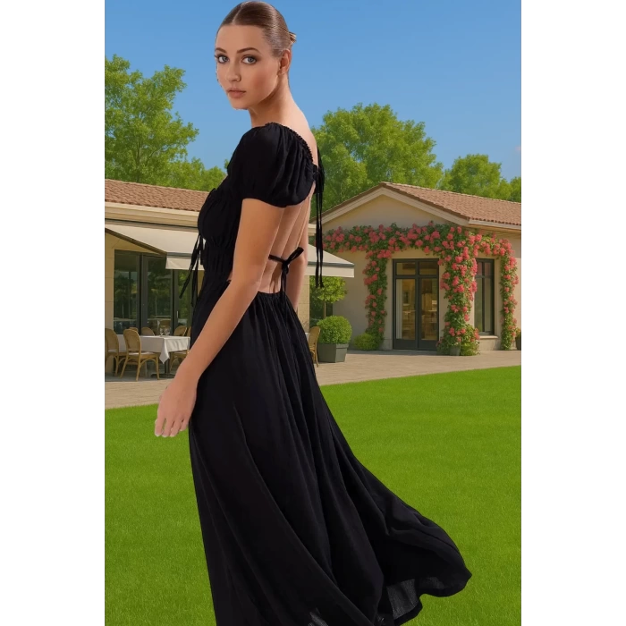 Şık Kadın Yazlık Maxi Elbise Viskoz Polyester Dokuma Rahat Ve Şık Şık Görünüm Kaliteli İşçilik