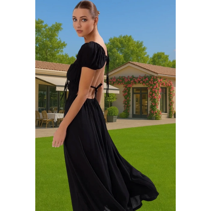 Şık Kadın Yazlık Maxi Elbise Viskoz Polyester Dokuma Rahat Ve Şık Şık Görünüm Kaliteli İşçilik