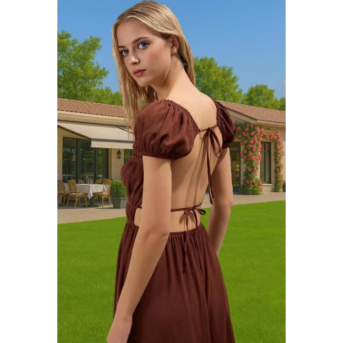 Şık Kadın Yazlık Maxi Elbise Viskoz Polyester Dokuma Rahat Ve Şık Şık Görünüm Kaliteli İşçilik