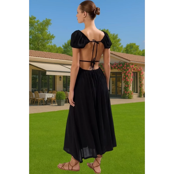 Şık Kadın Yazlık Maxi Elbise Viskoz Polyester Dokuma Rahat Ve Şık Şık Görünüm Kaliteli İşçilik