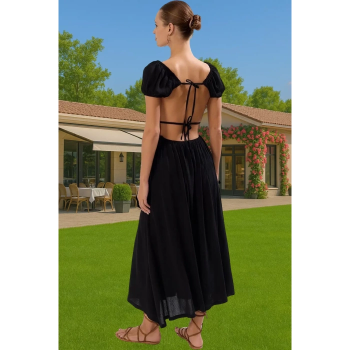 Şık Kadın Yazlık Maxi Elbise Viskoz Polyester Dokuma Rahat Ve Şık Şık Görünüm Kaliteli İşçilik