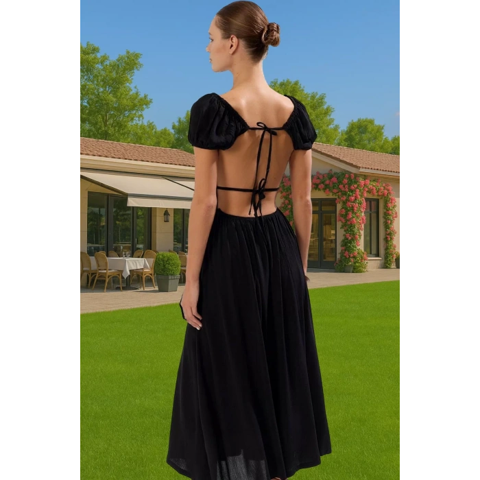 Şık Kadın Yazlık Maxi Elbise Viskoz Polyester Dokuma Rahat Ve Şık Şık Görünüm Kaliteli İşçilik