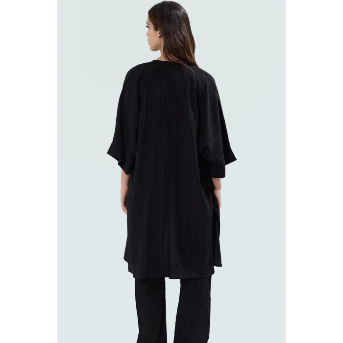 Şık Kimono Pantolon Takım Viskoz Dokuma Kumaş Rahat Günlük Stil Dayanıklı Malzeme