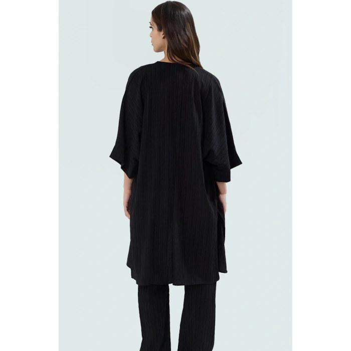 Şık Kimono Pantolon Takım Viskoz Dokuma Kumaş Rahat Günlük Stil Dayanıklı Malzeme