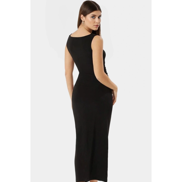 Şık Maxi Elbise Bodycon Kolsuz Örme Kumaş Günlük Kullanım Özenle Seçilmiş