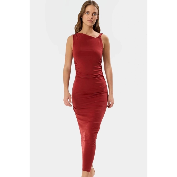 Şık Maxi Elbise Bodycon Kolsuz Örme Kumaş Günlük Kullanım Özenle Seçilmiş