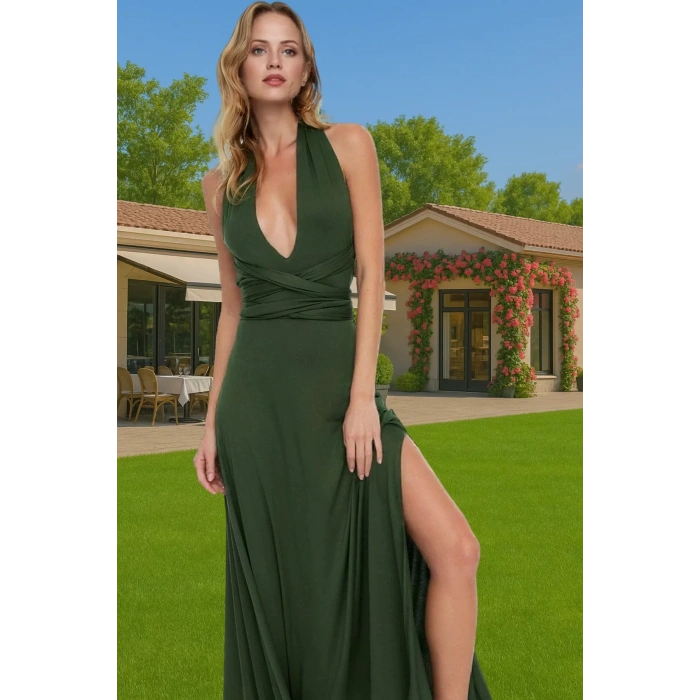 Şık Maxi Örme Elbise Polyester Karışımlı Yazlık Plaj Elbisesi Premium Kalite Günlük Kullanım İçin