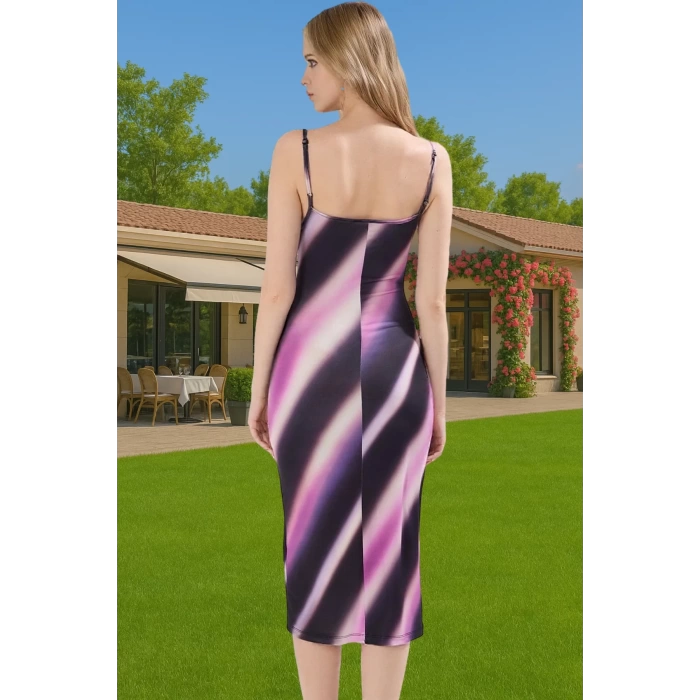 Şık Midi Boy Bodycon Elastan Örme Elbise Günlük Ve Özel Günler İçin Rahat Ve Şık Şık Görünüm