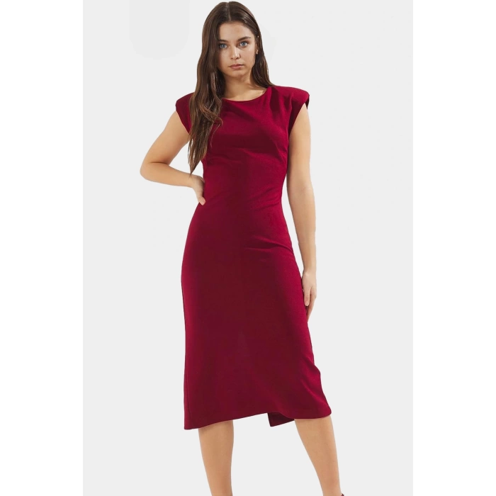 Şık Midi Elbise Örme Kumaş Bodycon Kalıp Günlük Tarz Premium Kalite Görünüm Uzun Ömürlü