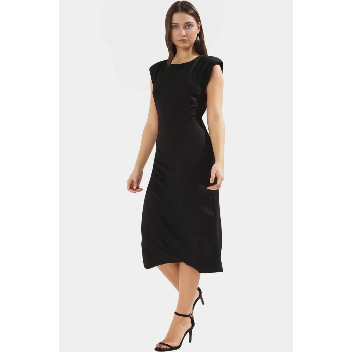 Şık Midi Elbise Örme Kumaş Bodycon Kalıp Günlük Tarz Premium Kalite Görünüm Uzun Ömürlü