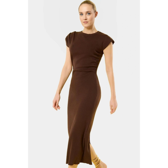 Şık Midi Triko Elbise Bodycon Kalıp Günlük Kullanım Görünüm İçin