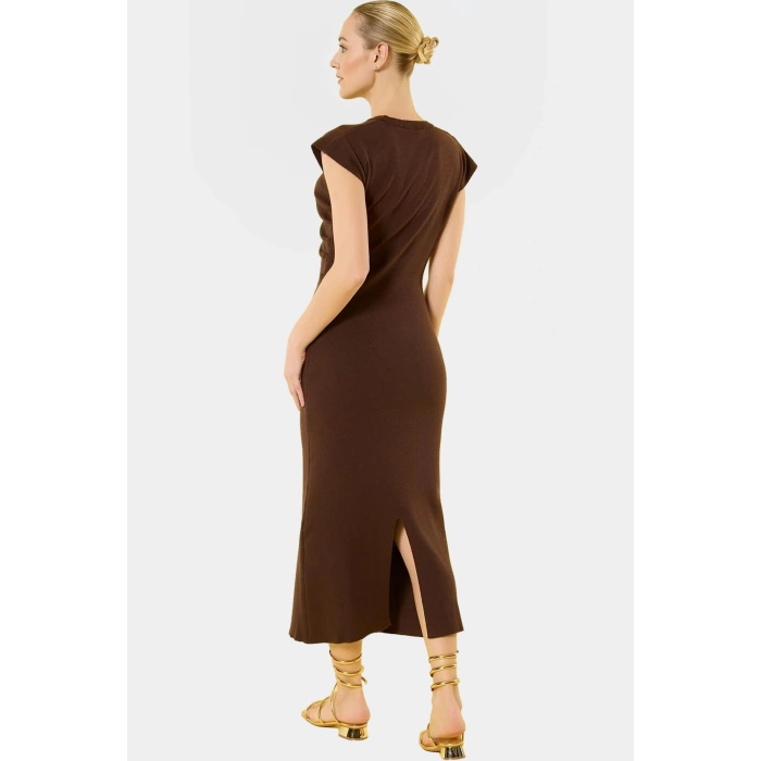 Şık Midi Triko Elbise Bodycon Kalıp Günlük Kullanım Görünüm İçin