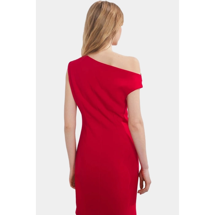 Şık Mini Elbise 90 cm Boy Finike Dokuma Bodycon Kesim Profesyonel Görünüm Rahat Ve