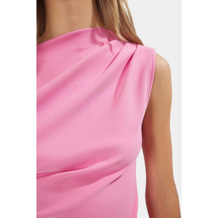 Şık Mini Elbise 90 cm Boy Finike Dokuma Bodycon Kesim Profesyonel Görünüm Rahat Ve