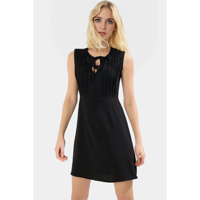 Şık Mini Elbise Dokuma Polyester V Yaka Düz Kesim Yazlık Günlük Mükemmel Uyum Uzun Ömürlü