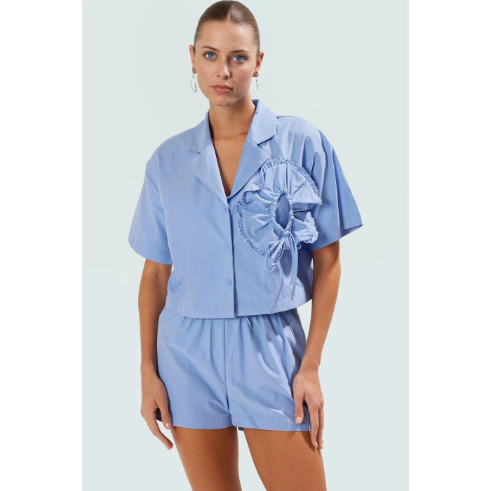 Şık Pamuklu Yazlık Gömlek Şort Takım Plaj için İdeal Görünüm Premium Kalite Modern Stil