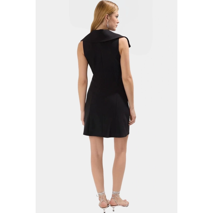 Şık ve Rahat Dokuma Mini Elbise Polyester Elastan Karışımı Kaliteli İşçilik Dayanıklı Malzeme