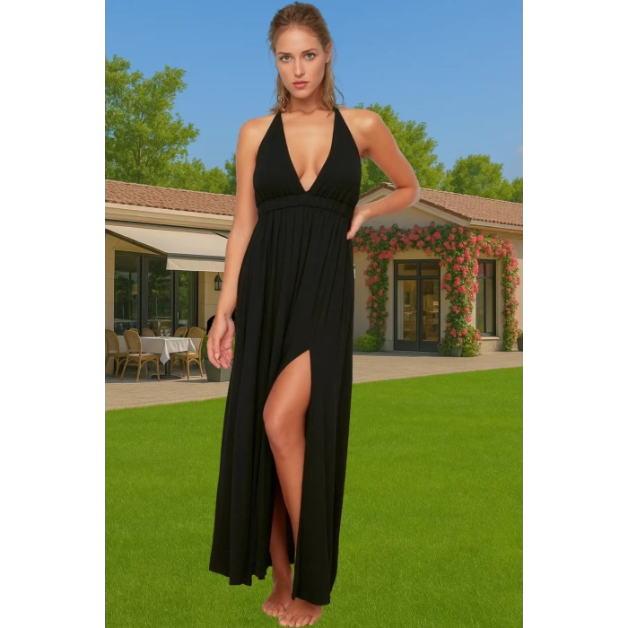 Şık Viskoz Maxi Elbise Yazlık Plaj Kombinleri İçin Rahat Ve Şık Modern Stil Şık Görünüm Özel Tasarım