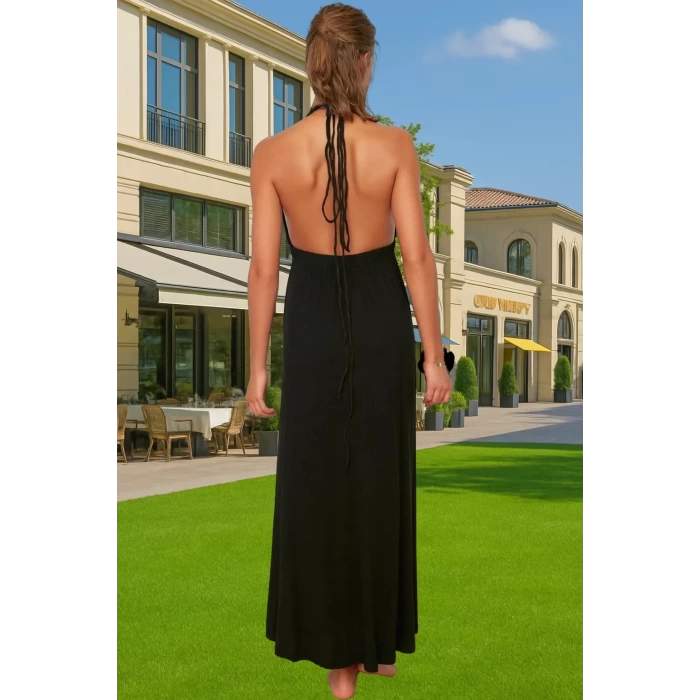 Şık Viskoz Maxi Elbise Yazlık Plaj Kombinleri İçin Rahat Ve Şık Modern Stil Şık Görünüm Özel Tasarım
