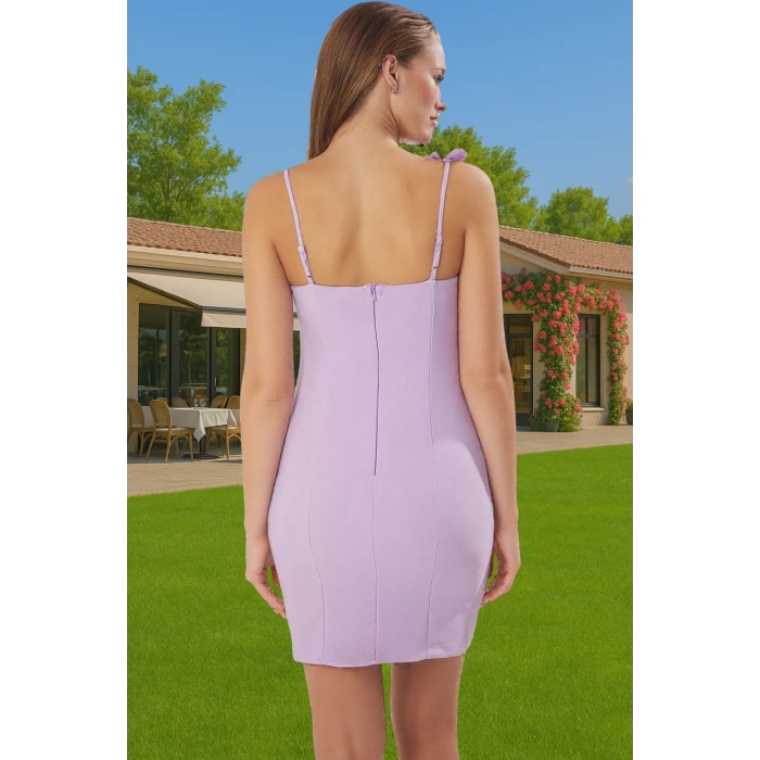 Şık Vücut Şekillendirici Mini Abiye Elbise Polyester Yazlık Mezuniyet Konforlu Kesim Uzun Ömürlü