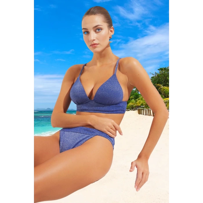 Simli Tasarım Bikini Takımı Ergonomik Kesim Su Sporları İçin Esnek Kumaş Klora Dayanıklı