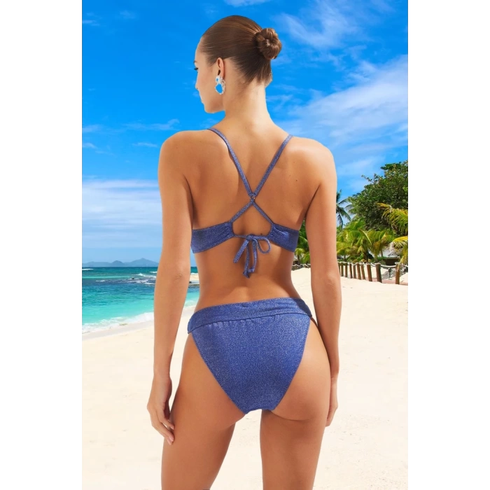 Simli Tasarım Bikini Takımı Ergonomik Kesim Su Sporları İçin Esnek Kumaş Klora Dayanıklı