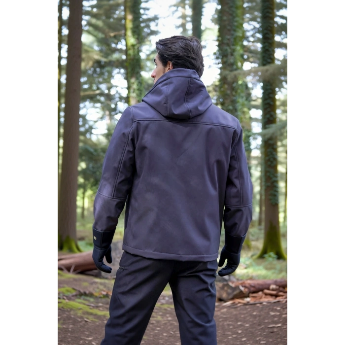 Softshell Erkek Mont Su Geçirmez Kapüşonlu Outdoor 350 Flam2 Fiyort Rüzgar Günlük