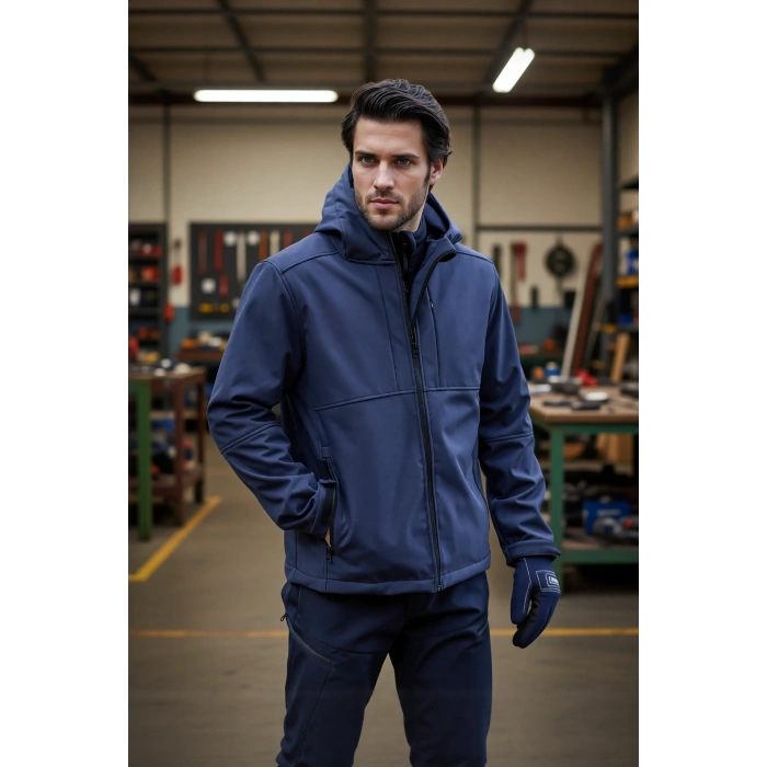 Softshell Erkek Mont Su Geçirmez Kapüşonlu Outdoor 350 Flam2 Fiyort Rüzgar Günlük