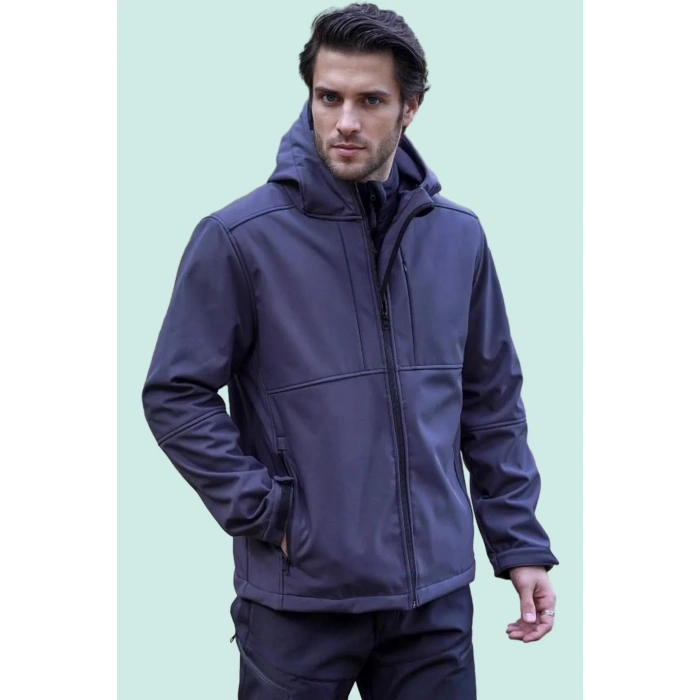 Softshell Erkek Mont Su Geçirmez Kapüşonlu Outdoor 350 Flam2 Fiyort Rüzgar Günlük