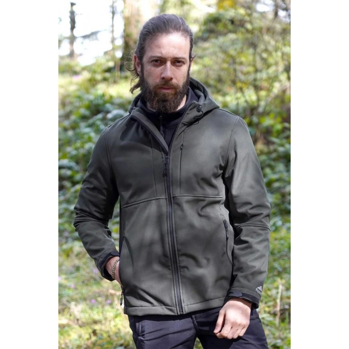 Softshell Erkek Mont Su Geçirmez Kapüşonlu Outdoor 350 Flam2 Fiyort Rüzgar Günlük