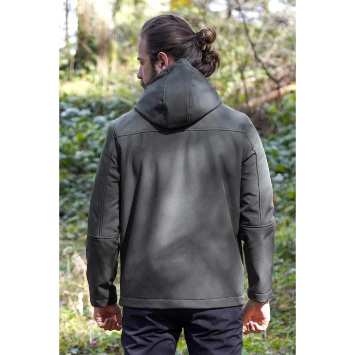 Softshell Erkek Mont Su Geçirmez Kapüşonlu Outdoor 350 Flam2 Fiyort Rüzgar Günlük