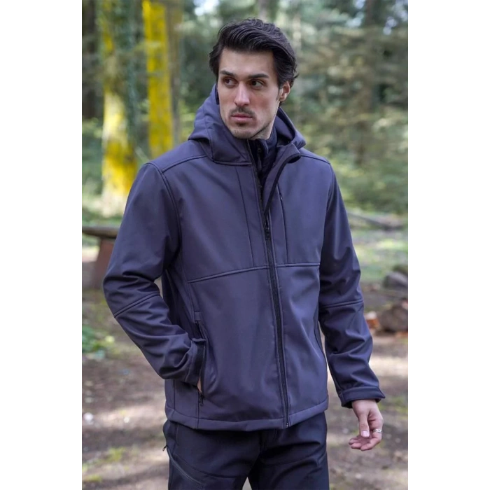 Softshell Erkek Mont Su Geçirmez Kapüşonlu Outdoor 350 Flam2 Fiyort Rüzgar Günlük