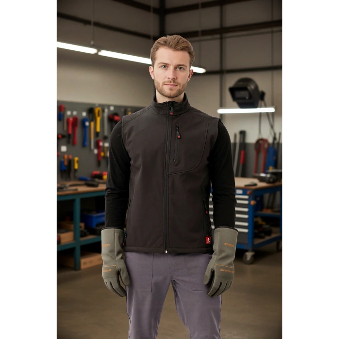 Softshell Erkek Yelek Kışlık İş Güvenliği Salina Günlük Kullanıma Uygun Konforlu Kesim Fermuarlı
