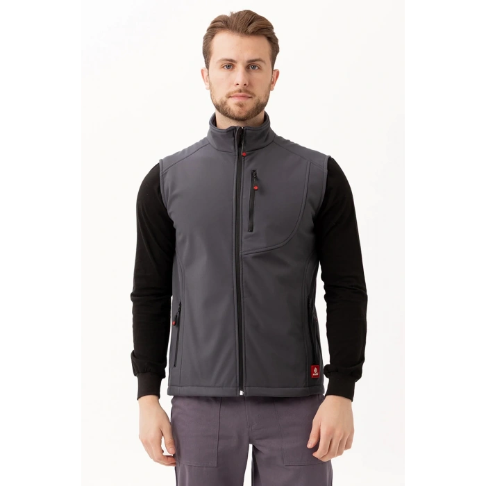 Softshell Erkek Yelek Kışlık İş Güvenliği Salina Günlük Kullanıma Uygun Konforlu Kesim Fermuarlı