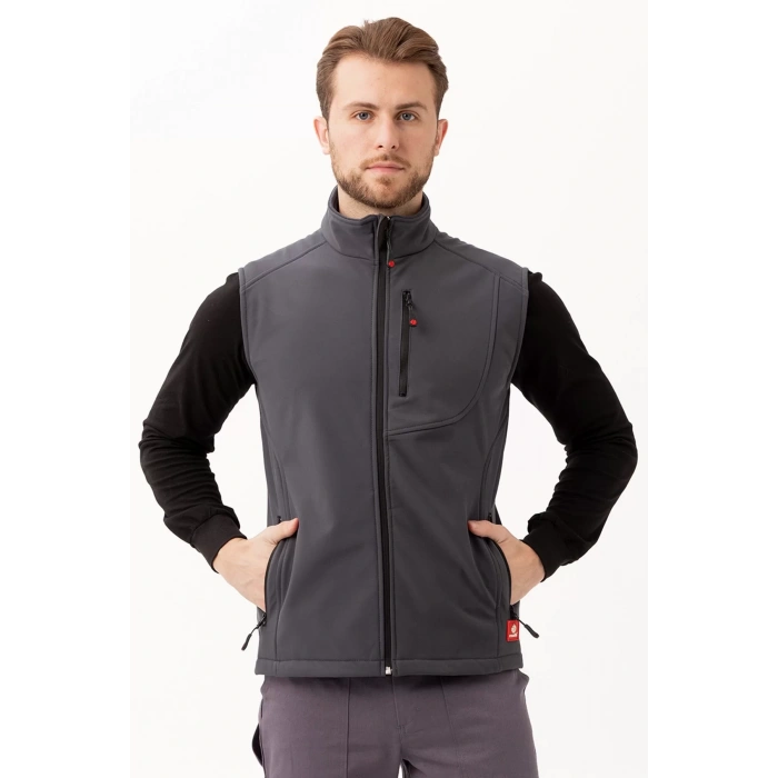 Softshell Erkek Yelek Kışlık İş Güvenliği Salina Günlük Kullanıma Uygun Konforlu Kesim Fermuarlı