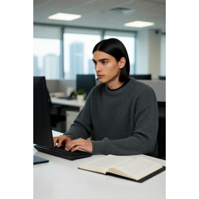 Soğuk Kış Günleri İçin Erkek Oversize Kalıp Bisiklet Yaka Rahat Triko Kazak Basic Stil Kaliteli