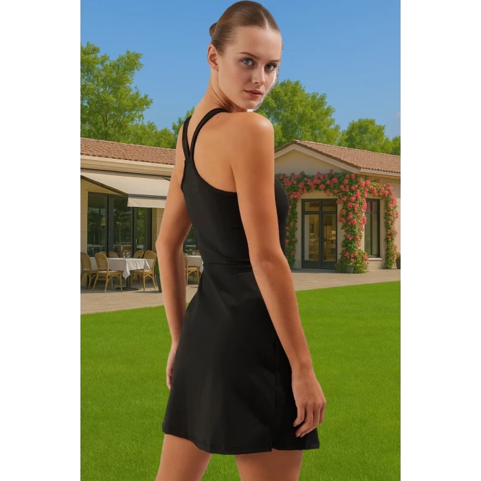 Spor Şık Mini Elbise İçi Şortlu Örme Kumaş Yaz Sporları İçin Uzun Ömürlü Şık Görünüm Mükemmel Uyum