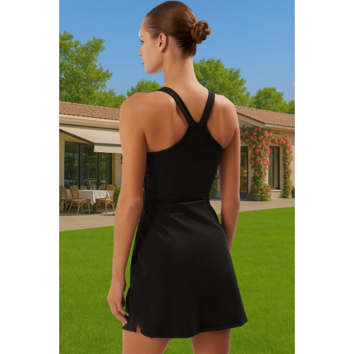 Spor Şık Mini Elbise İçi Şortlu Örme Kumaş Yaz Sporları İçin Uzun Ömürlü Şık Görünüm Mükemmel Uyum