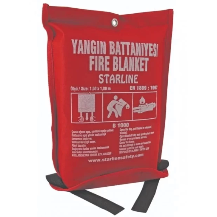 PayBuy Yangın Battaniyesi 150x180 cm EN 1869:1997 Sertifikalı Isıya Dayanıklı Acil Durum Güvenlik Ürünü