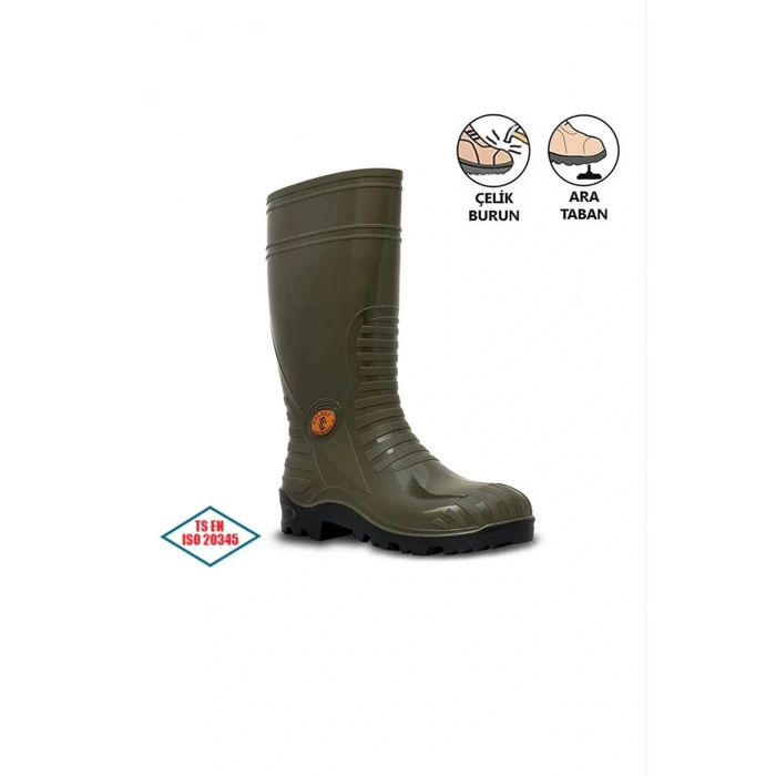 Su Geçirmez İş Güvenliği Çizmesi Çelik Burunlu 117 EN ISO 20345 Palalı Ara Tabanlı