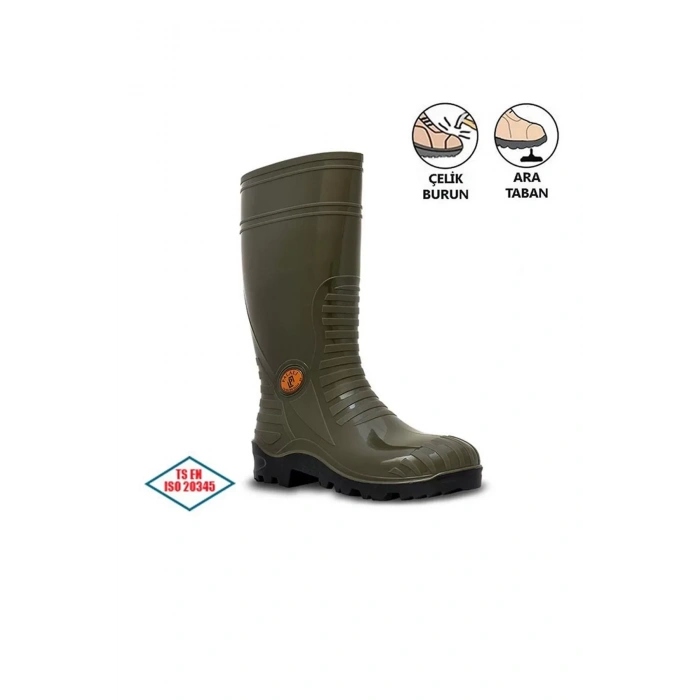 Su Geçirmez İş Güvenliği Çizmesi Çelik Burunlu 117 EN ISO 20345 Palalı Ara Tabanlı