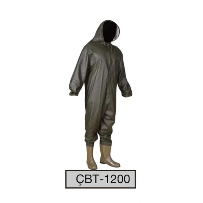 Su Geçirmez Tulum Takım CBT1200 Balıkçılık ve Şantiye 1200 Yerli Çizme Kapüşonlu Boy Çbt
