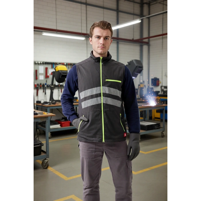 Su Geçirmez Yansıtıcı İş Yeleği Kışlık Salix Outdoor Yelek Suya Hafif Fonksiyonel Cepli