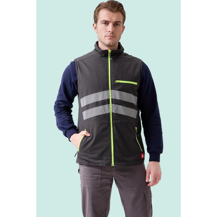 Su Geçirmez Yansıtıcı İş Yeleği Kışlık Salix Outdoor Yelek Suya Hafif Fonksiyonel Cepli