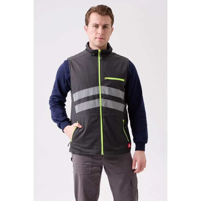 Su Geçirmez Yansıtıcı İş Yeleği Kışlık Salix Outdoor Yelek Suya Hafif Fonksiyonel Cepli