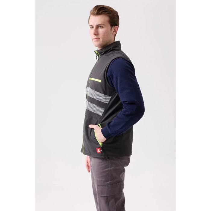 Su Geçirmez Yansıtıcı İş Yeleği Kışlık Salix Outdoor Yelek Suya Hafif Fonksiyonel Cepli