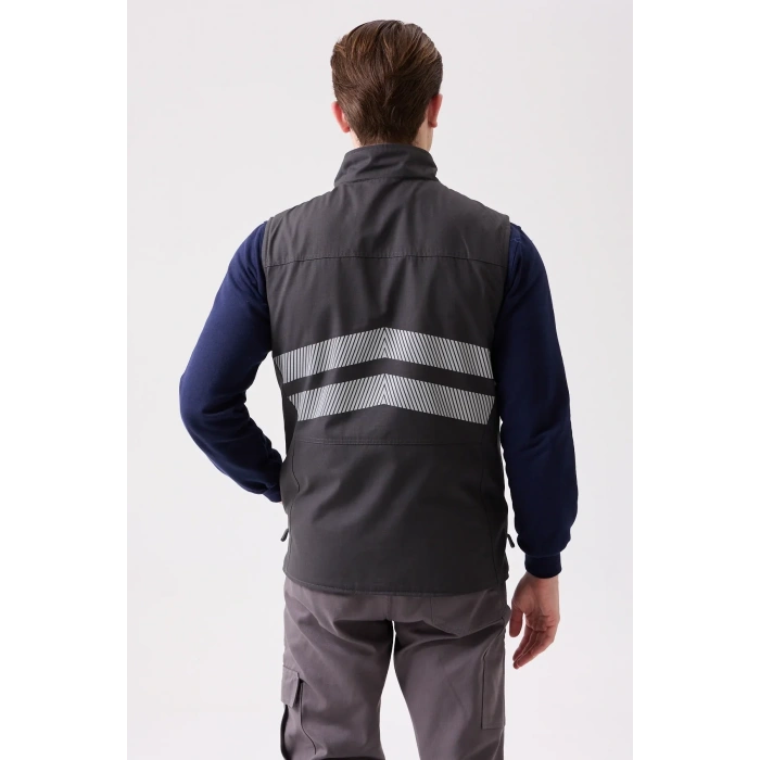 Su Geçirmez Yansıtıcı İş Yeleği Kışlık Salix Outdoor Yelek Suya Hafif Fonksiyonel Cepli